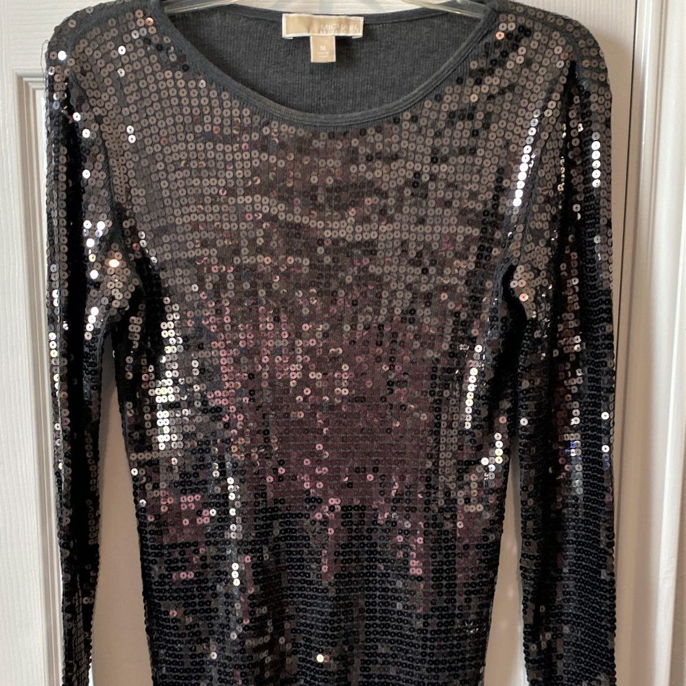 Michael Kors Black Sequin Top